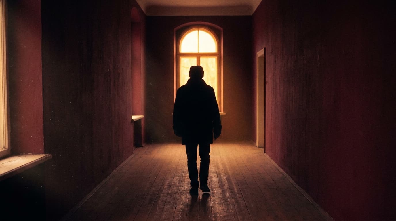 Weg aus dem Schatten ins warme Licht